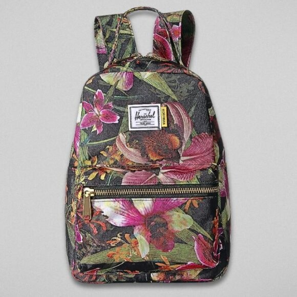 Herschel Supply Co. Hoffman Nova Mini Backpack Floral Tropical Print Black/Pink - Picture 3 of 14